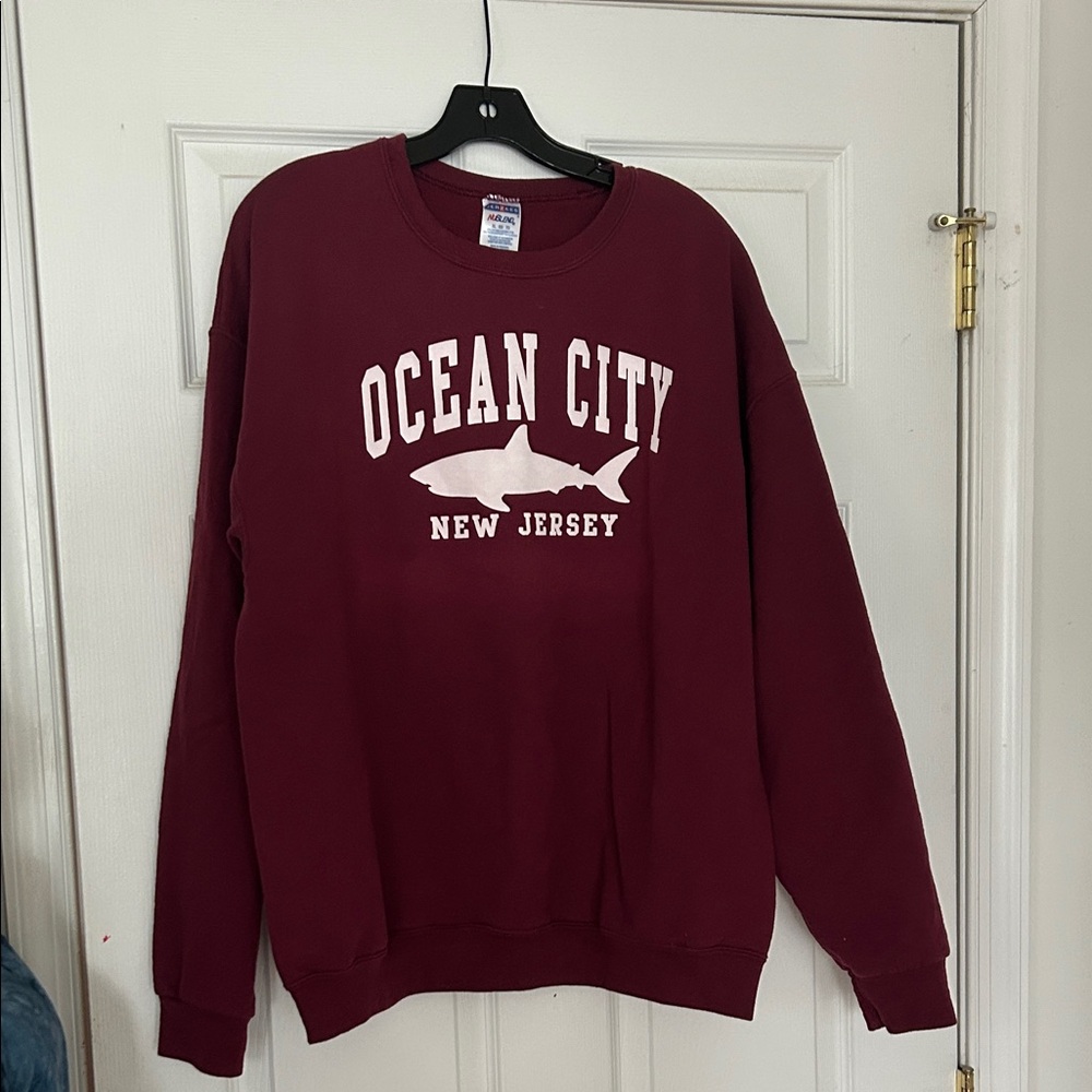 Jerzees Maroon Ocean City Crewneck Sweater